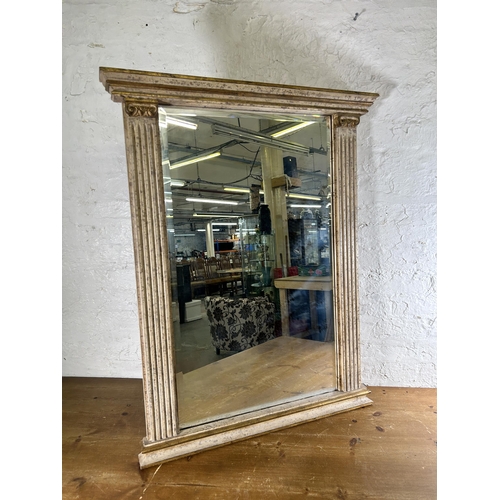 237 - A 19th century style white and gilt framed bevelled edge pier mirror - approx. 109cm high x 85cm wid... 