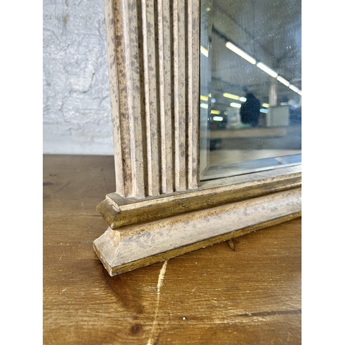 237 - A 19th century style white and gilt framed bevelled edge pier mirror - approx. 109cm high x 85cm wid... 