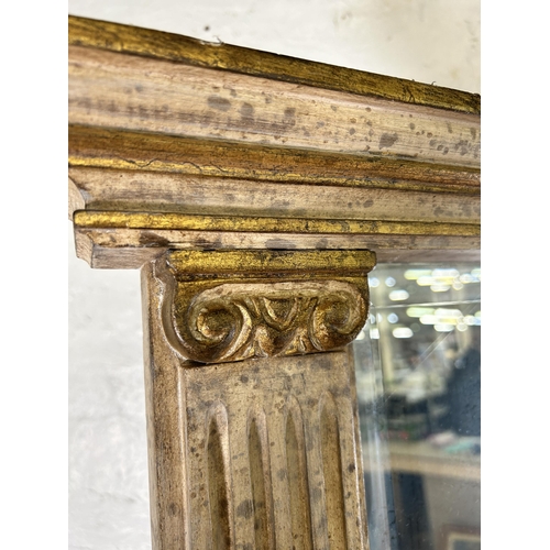 237 - A 19th century style white and gilt framed bevelled edge pier mirror - approx. 109cm high x 85cm wid... 