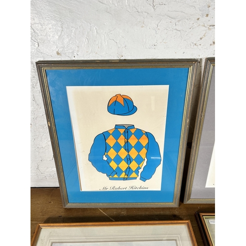 245 - Four framed horse racing prints to include John Brian Evanson signed print etc.