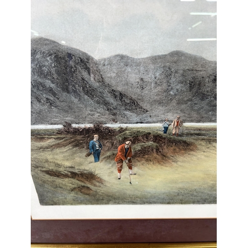 248 - A late 19th century framed Douglas Adams 'A Difficult Bunker' print - approx. 65cm high x 86cm wide