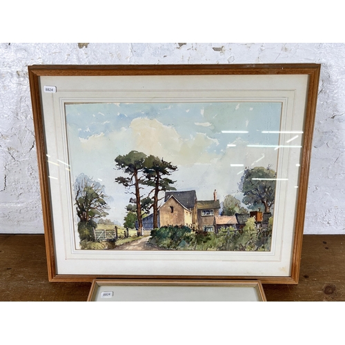 253 - Two framed watercolours to include one signed H. Stanley Traynor 2000 - largest approx. 50cm high x ... 