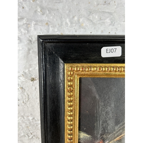 256 - A 20th century black and gilt framed pastel still life - approx. 45cm high x 38cm wide