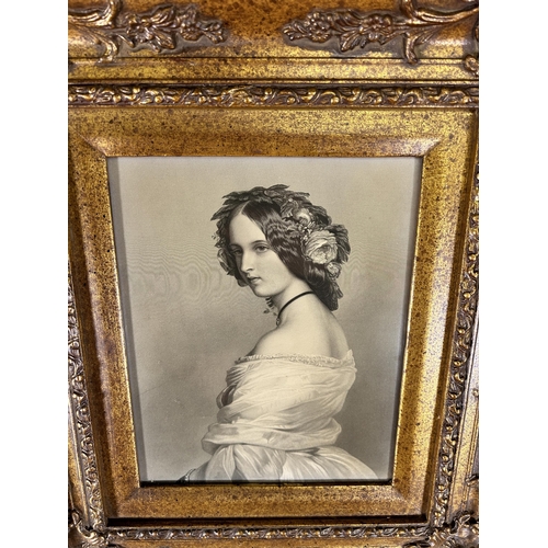 257 - A 19th century gilt framed 'The Lady Constance' engraving by T. Vernon after F. Winterhalter - appro... 