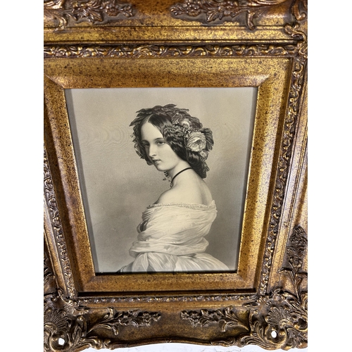 257 - A 19th century gilt framed 'The Lady Constance' engraving by T. Vernon after F. Winterhalter - appro... 