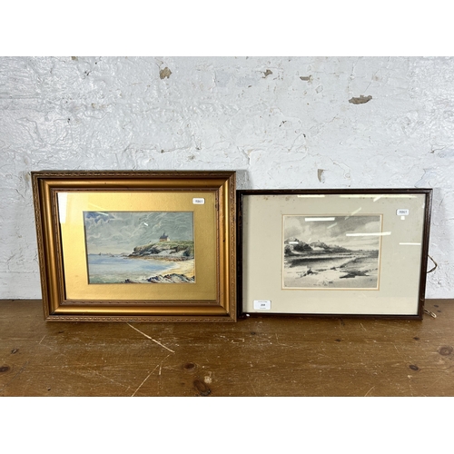 259 - Two antique framed pictures, one watercolour by Charles Armstrong 1906 - approx. 34cm high x 44cm wi... 