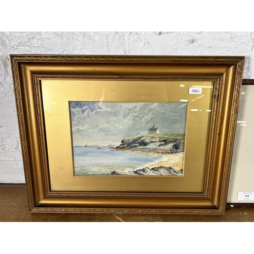 259 - Two antique framed pictures, one watercolour by Charles Armstrong 1906 - approx. 34cm high x 44cm wi... 