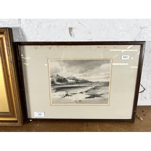 259 - Two antique framed pictures, one watercolour by Charles Armstrong 1906 - approx. 34cm high x 44cm wi... 