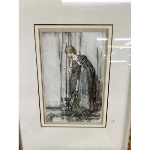 274 - Six antique framed Arthur Rackham illustrations - largest approx. 39cm high x 34cm wide