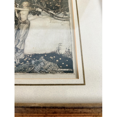 274 - Six antique framed Arthur Rackham illustrations - largest approx. 39cm high x 34cm wide