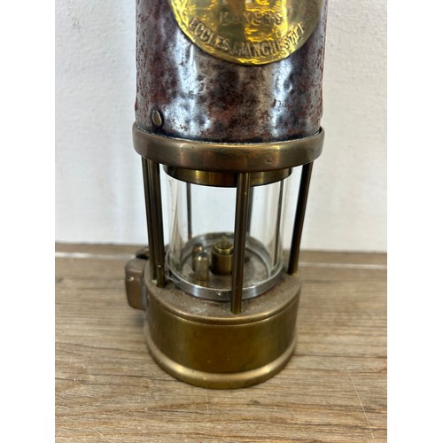 512 - A Protector Lamp & Lighting Co Ltd miners lamp - approx. 23cm high