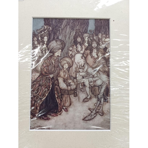 507F - A large collection of mounted Arthur Rackham book illustrations