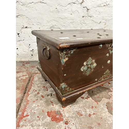 140 - A 20th century mahogany and brass bound twin handled chest - approx. 28cm high x 53cm wide x 32cm de... 