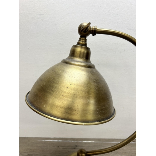 150A - A Laura Ashley brass table lamp - approx. 43cm high