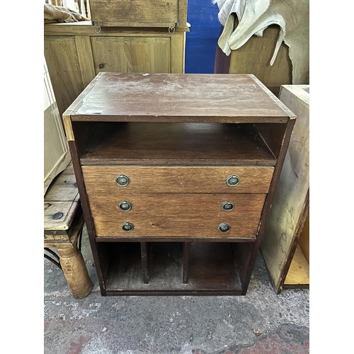 157 - A mahogany three drawer music cabinet