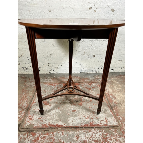 174 - An Edwardian style mahogany three leaf folding side table - approx. 71cm high x 77cm in diameter