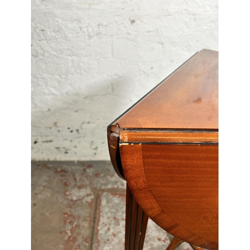 174 - An Edwardian style mahogany three leaf folding side table - approx. 71cm high x 77cm in diameter