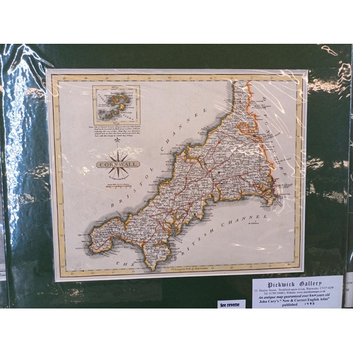 507S - A collection of 18th century and later framed and mounted British map book illustrations