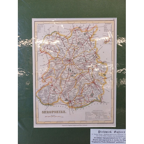 507S - A collection of 18th century and later framed and mounted British map book illustrations