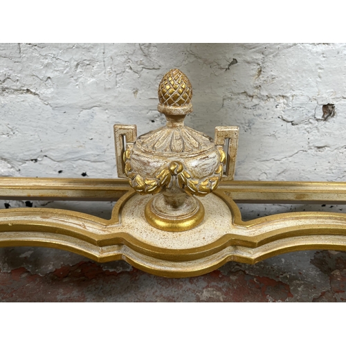 1 - A French Louis XVI style white and gold painted console table - approx. 88cm high x 126cm wide x 46c... 