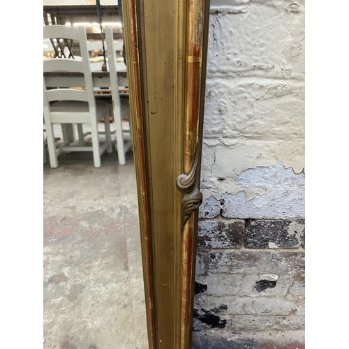 13 - A 19th century French gilt framed bevelled edge overmantle mirror - approx. 154cm high x 105cm wide