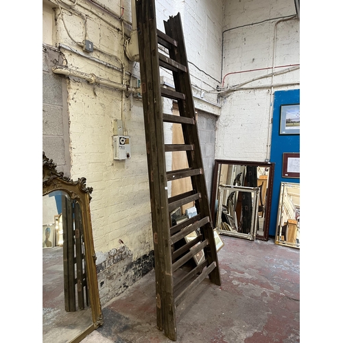 14 - A pair of early 20th century pine trestle stands - approx. 300cm high x 98cm wide