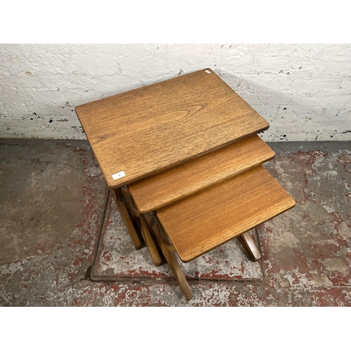 16 - A Nathan teak nest of tables - approx. 52cm high x 61cm wide x 43cm deep