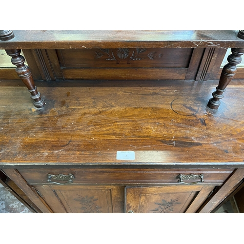 3 - A late 19th century carved mahogany chiffonier - approx. 188cm high x 123cm wide x 30cm deep