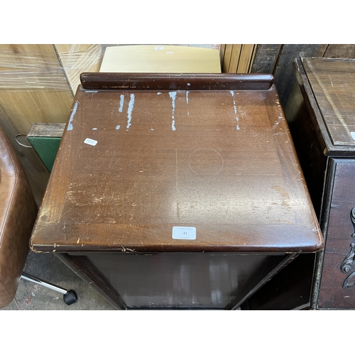 31 - A mid 20th century Abbess mahogany tambour door filing cabinet - approx. 96cm high x 48cm wide x 41c... 
