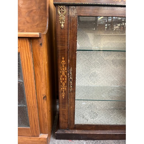 61 - A Victorian inlaid walnut and ormolu mounted pier cabinet - approx. 95cm high x 75cm wide x 30cm dee... 