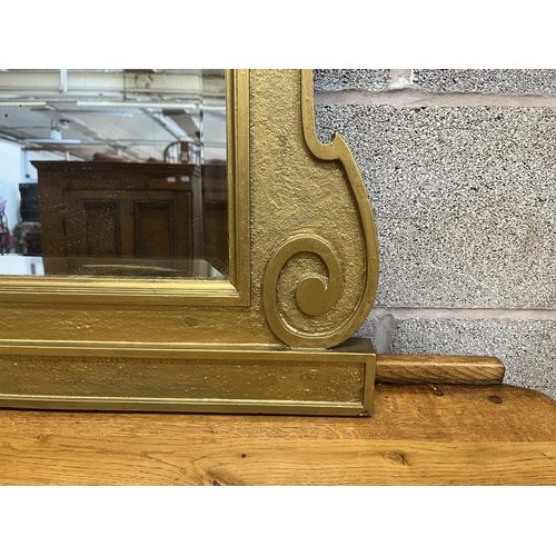 4 - A 19th century gilt framed bevelled edge overmantle mirror - approx. 84cm high x 102cm wide