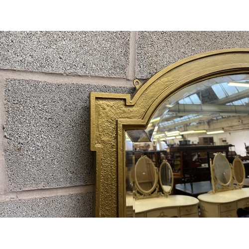 4 - A 19th century gilt framed bevelled edge overmantle mirror - approx. 84cm high x 102cm wide