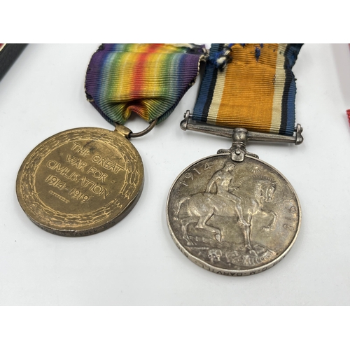 2197 - A collection of early 20th century militaria and medals awarded to Mr Cecil M. Darvill to include WW... 