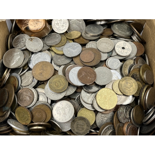 2208 - A collection of tokens and world coins with silver examples to include 50% 1903 Russian twenty kopec... 