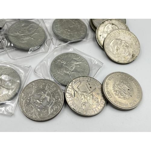 2211 - Approx. sixty-four British commemorative coins