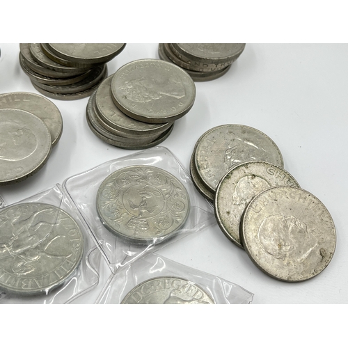 2211 - Approx. sixty-four British commemorative coins