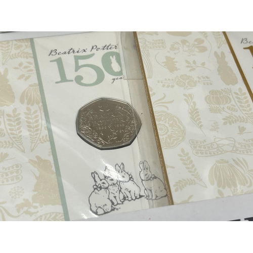 2213 - A collection of British coins to include three sealed The Royal Mint Beatrix Potter 150th Anniversar... 