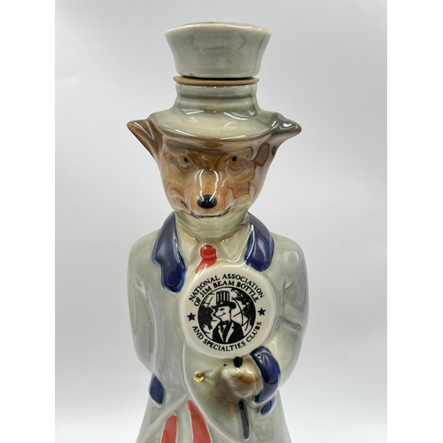 294 - A James Beam Distilling Co. Uncle Sam Fox porcelain whiskey decanter - approx. 32cm high