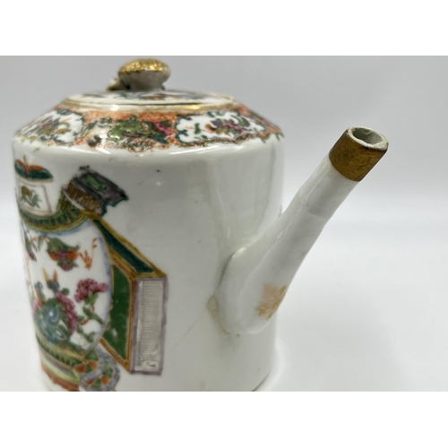 305 - A 19th century Canton hand painted porcelain teapot