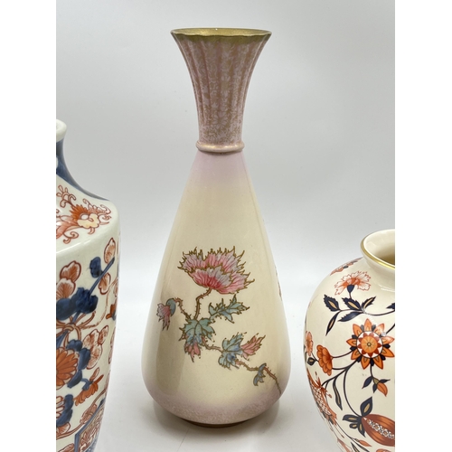 306 - Three ceramic vases, one Wiltshire & Robinson hand painted, one Wade and one Oriental