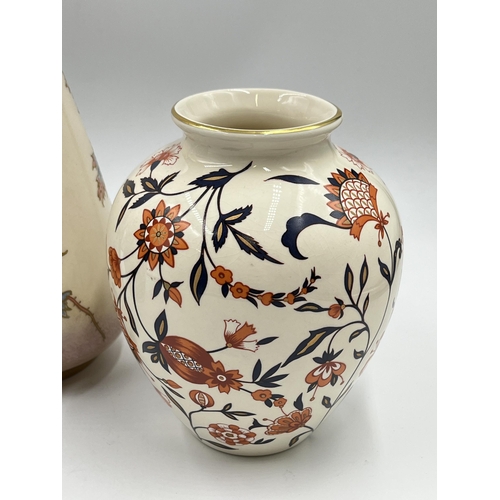 306 - Three ceramic vases, one Wiltshire & Robinson hand painted, one Wade and one Oriental