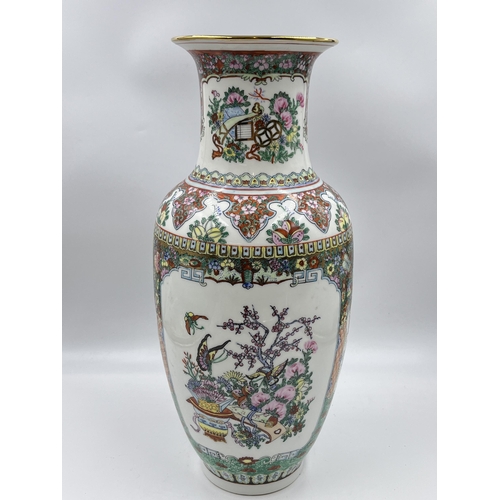 308 - A Chinese hand painted porcelain baluster vase - approx. 39cm high