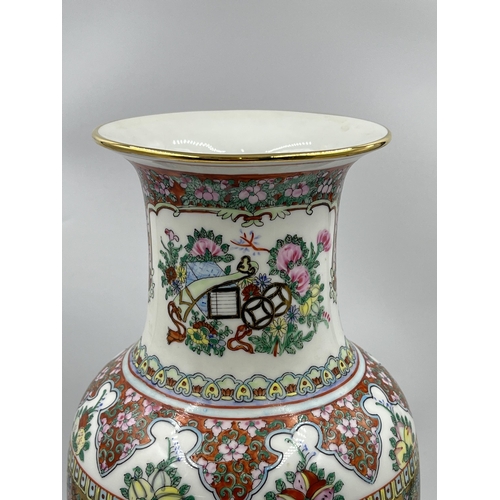 308 - A Chinese hand painted porcelain baluster vase - approx. 39cm high