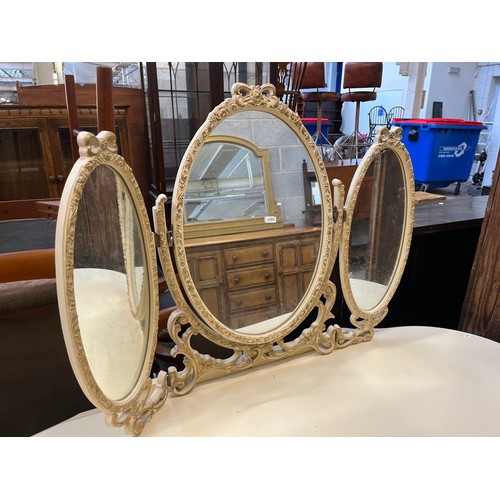 26 - A French style white painted kidney shaped dressing table and stool - approx. 75cm high x 133cm wide... 