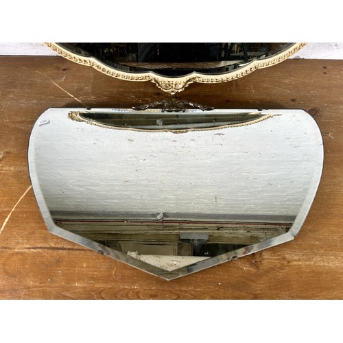 262 - Two wall mirrors, one French style white and gilt framed bevelled edge - approx. 74cm high x 46cm wi... 