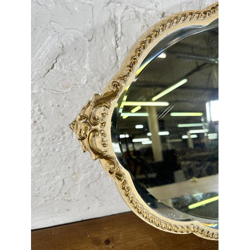 262 - Two wall mirrors, one French style white and gilt framed bevelled edge - approx. 74cm high x 46cm wi... 