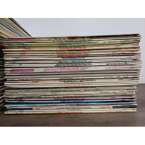 657 - A box containing a large collection of classical LP vinyl records - see images for details