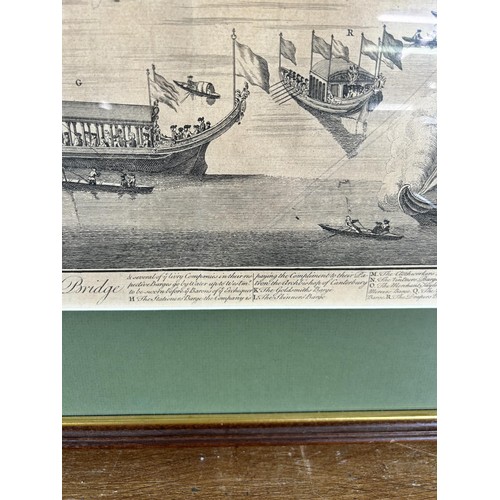 261 - A 19th century mahogany framed 'The South East Prospect of Westminster Bridge' engraving - approx. 5... 