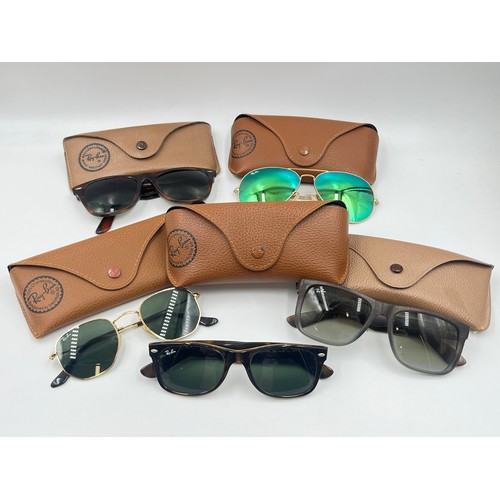 2174 - Five pairs of cased Ray-Ban sunglasses