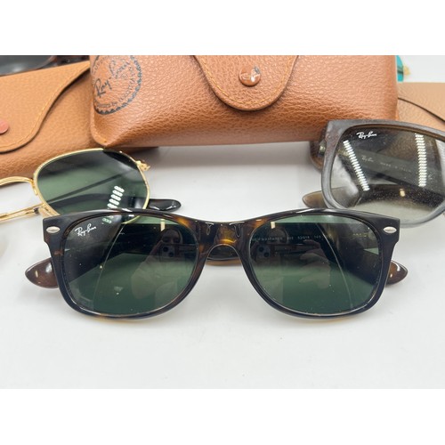 2174 - Five pairs of cased Ray-Ban sunglasses